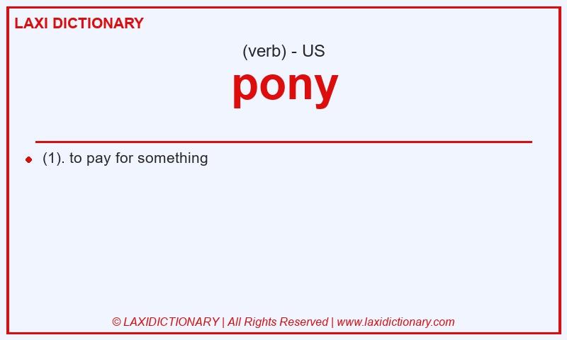 Definition pony in American English