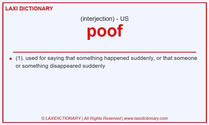 Definition poof in American English