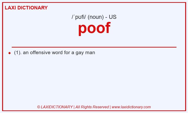 Definition poof in American English