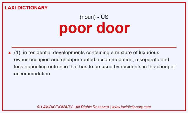 Definition poor door in American English