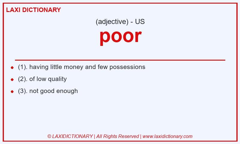 Definition poor in American English