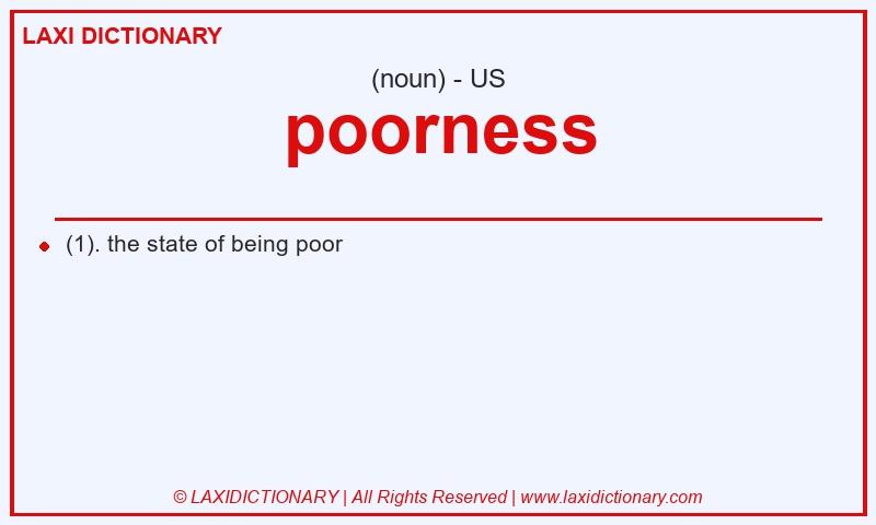 Definition poorness in American English