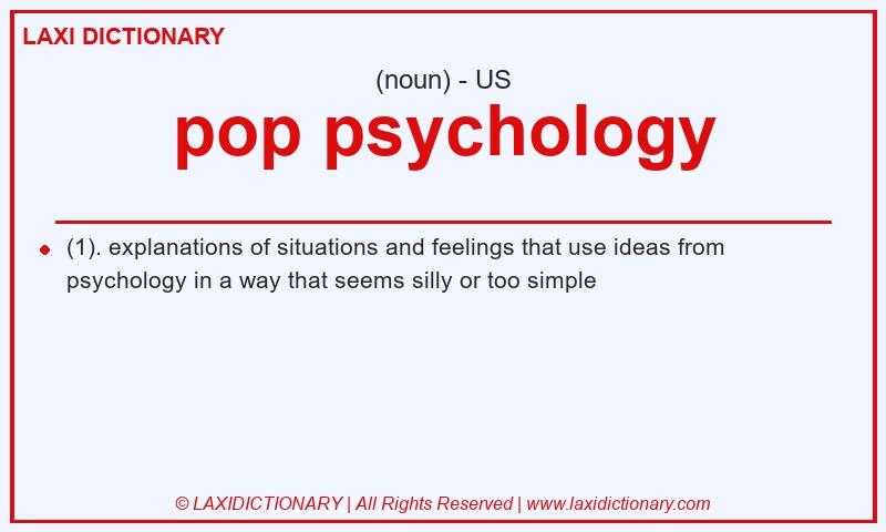 Definition pop psychology in American English