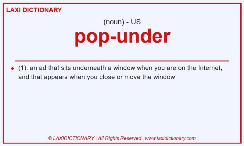 Definition pop-under in American English