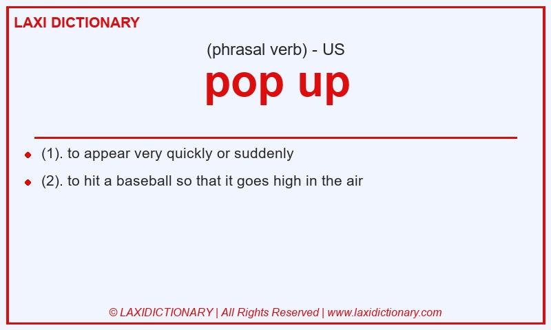 Definition pop up in American English