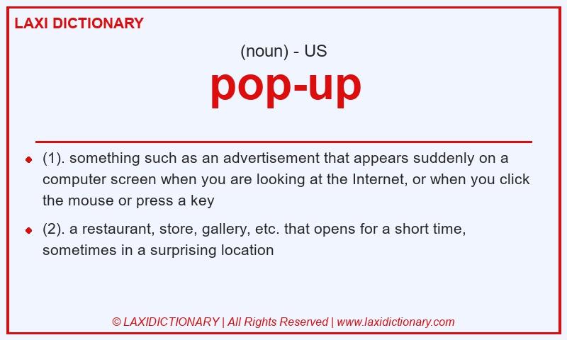 Definition pop-up in American English
