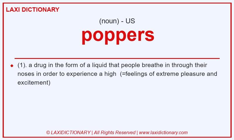 Definition poppers in American English