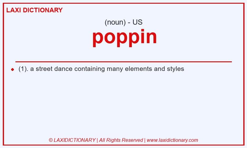 Definition poppin in American English