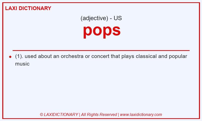 Definition pops in American English
