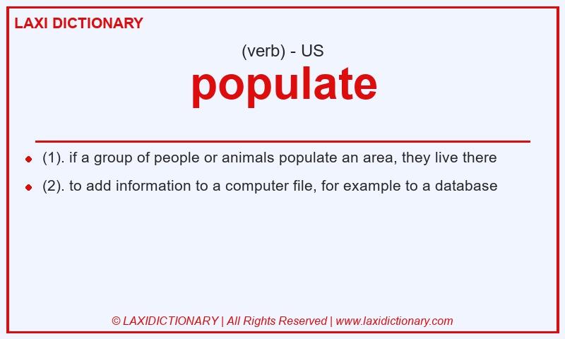 Definition populate in American English