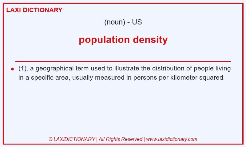 Definition population density in American English