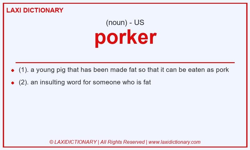 Definition porker in American English