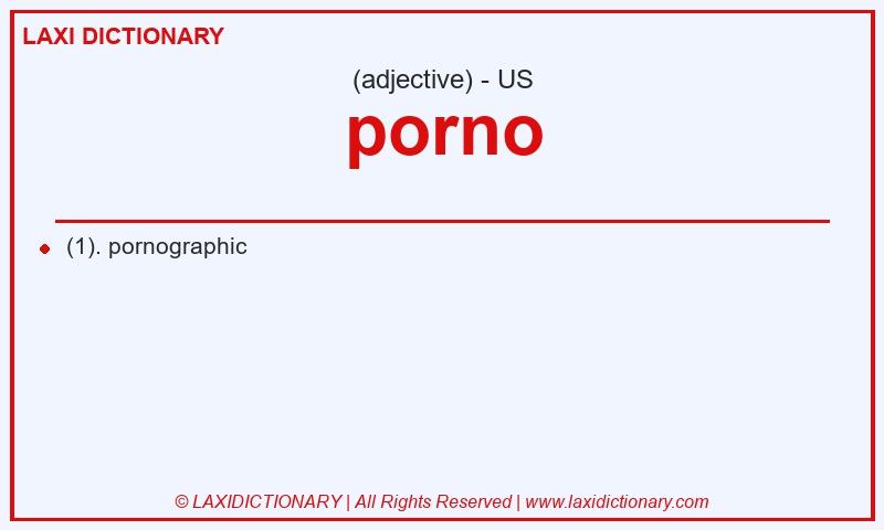 Definition porno in American English