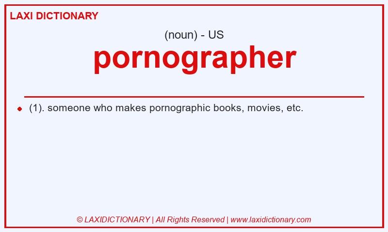 Definition pornographer in American English