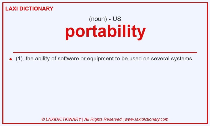 Definition portability in American English
