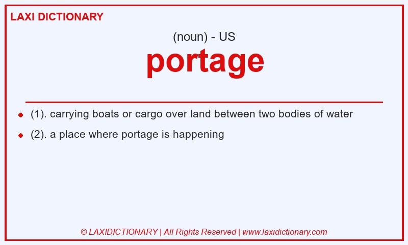 Definition portage in American English