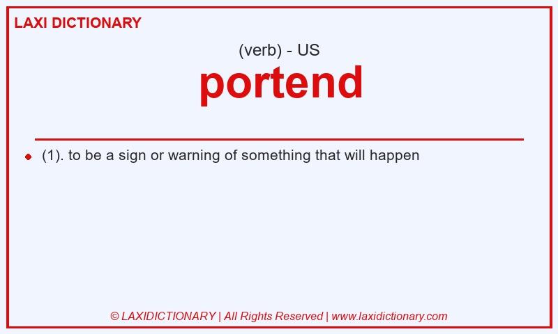 Definition portend in American English