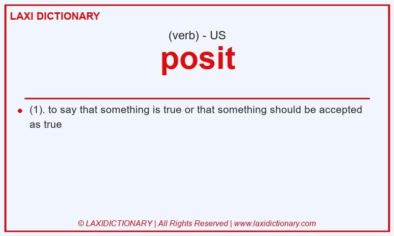 Definition posit in American English