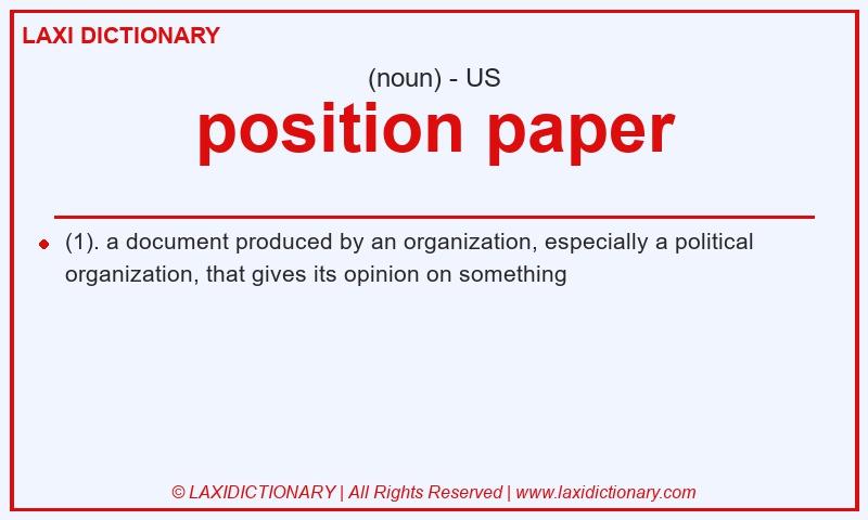 Definition position paper in American English