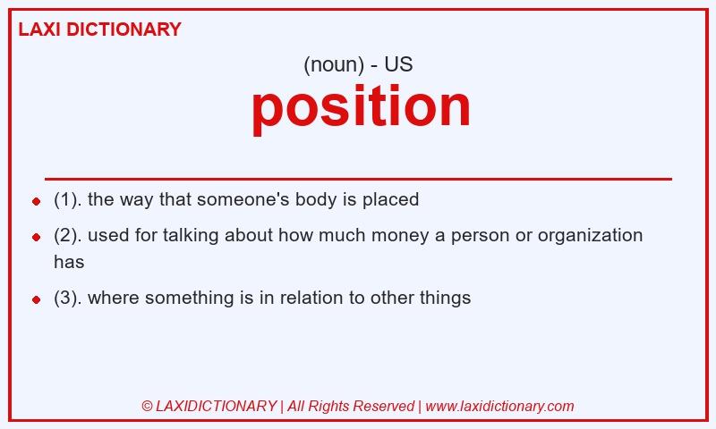 Definition position in American English