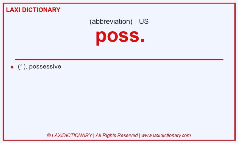 Definition poss. in American English