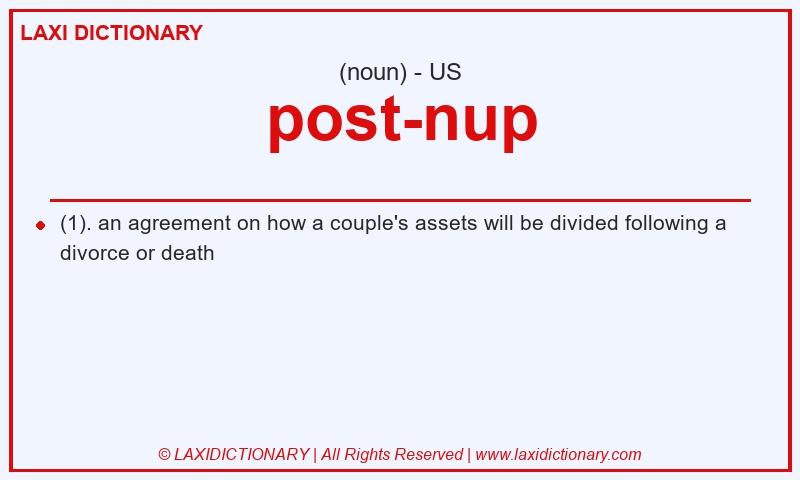 Definition post-nup in American English