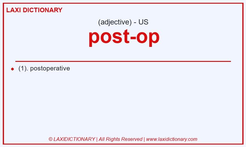 Definition post-op in American English