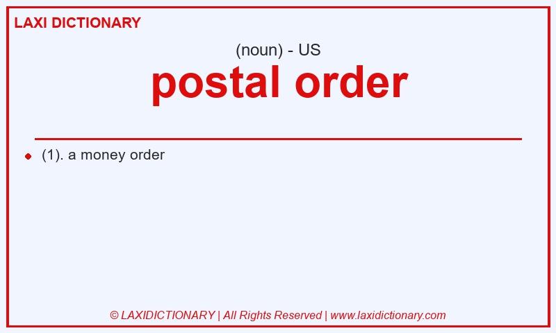 Definition postal order in American English