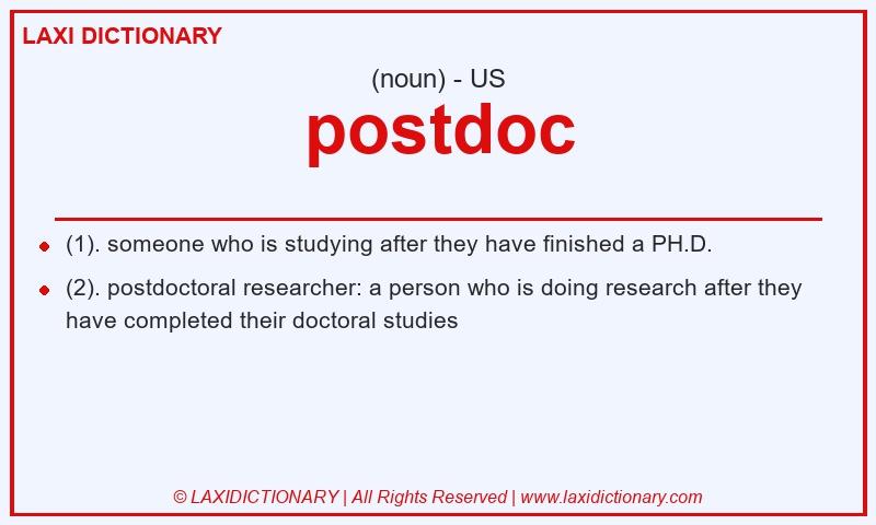 Definition postdoc in American English