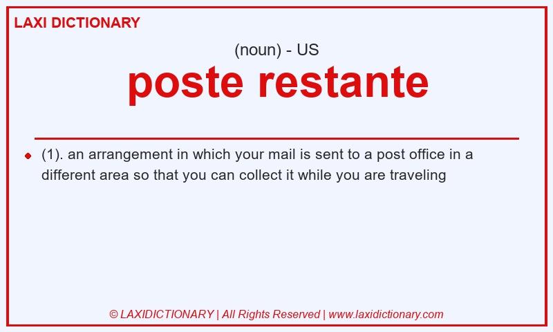Definition poste restante in American English