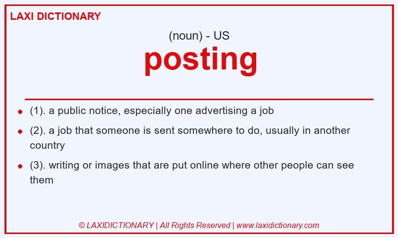 Definition posting in American English