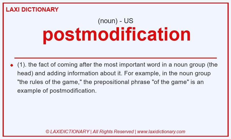 Definition postmodification in American English