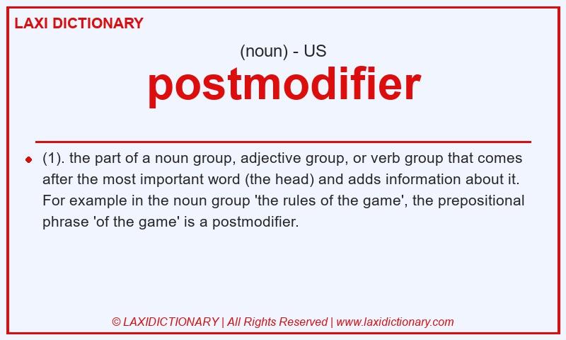 Definition postmodifier in American English