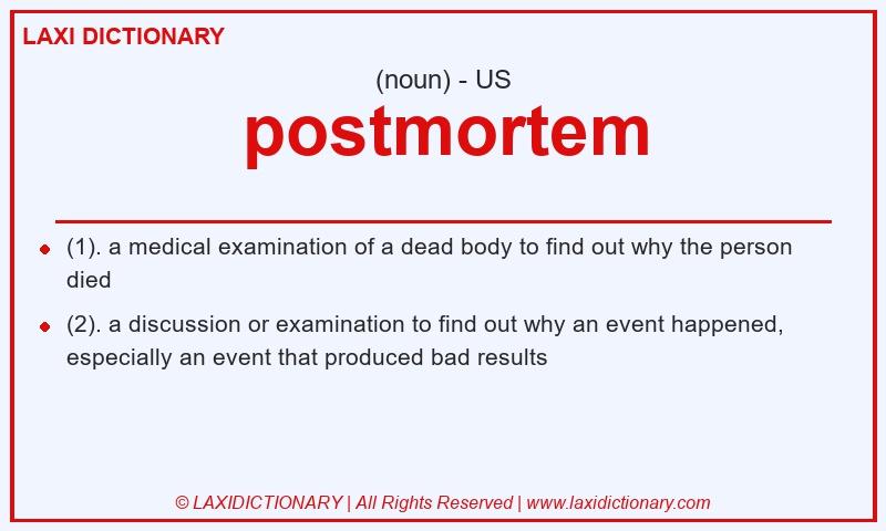Definition postmortem in American English