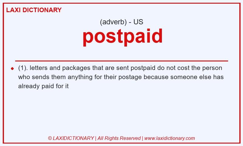 Definition postpaid in American English