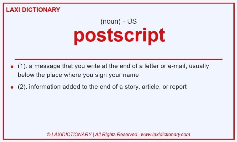 Definition postscript in American English