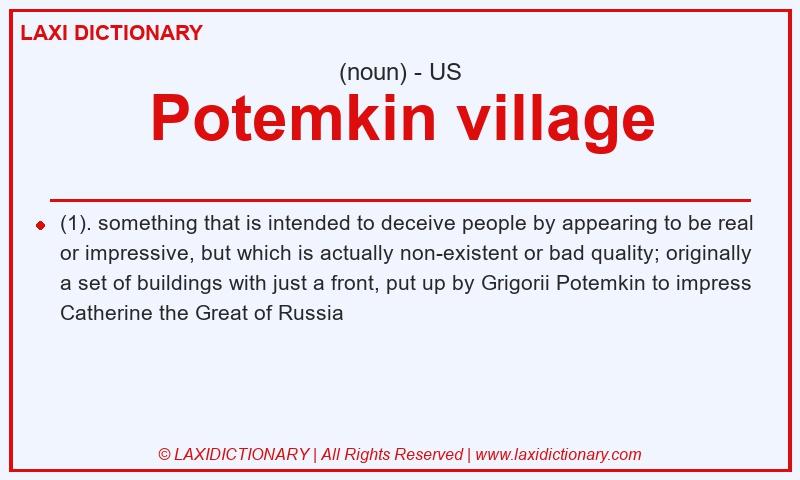 Definition Potemkin village in American English