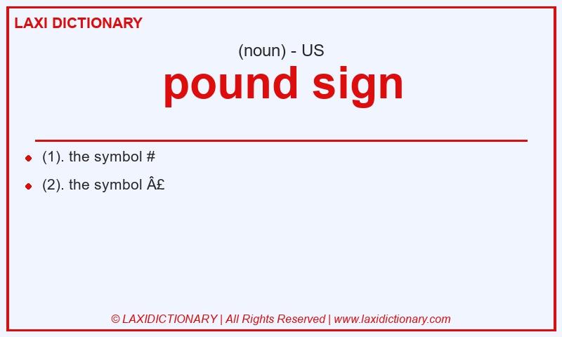 Definition pound sign in American English