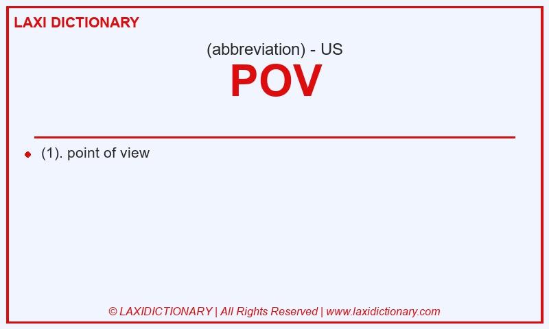Definition POV in American English