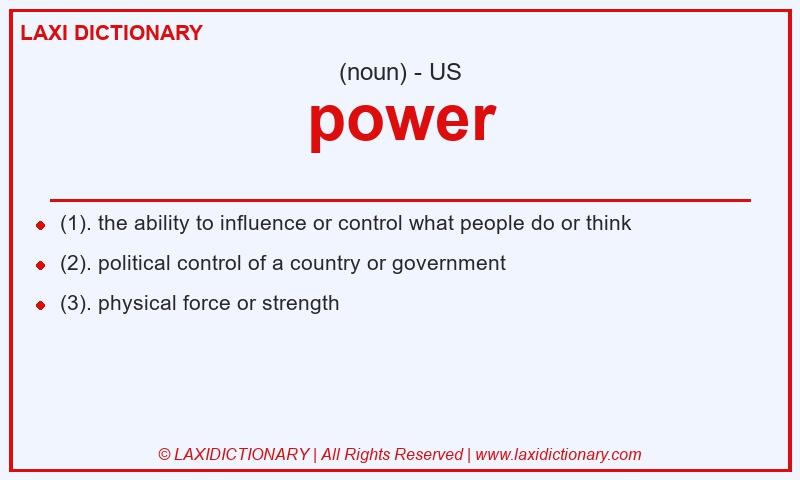 Definition power in American English