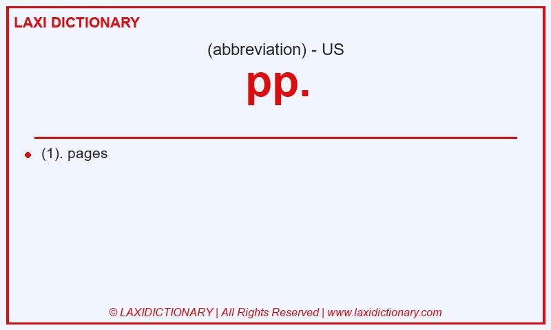 Definition pp. in American English