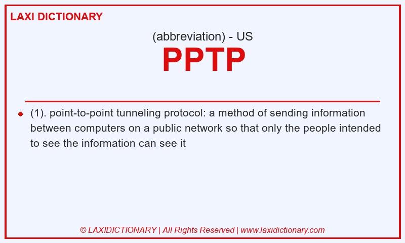 Definition PPTP in American English