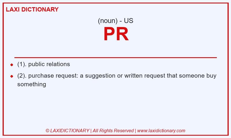 Definition PR in American English