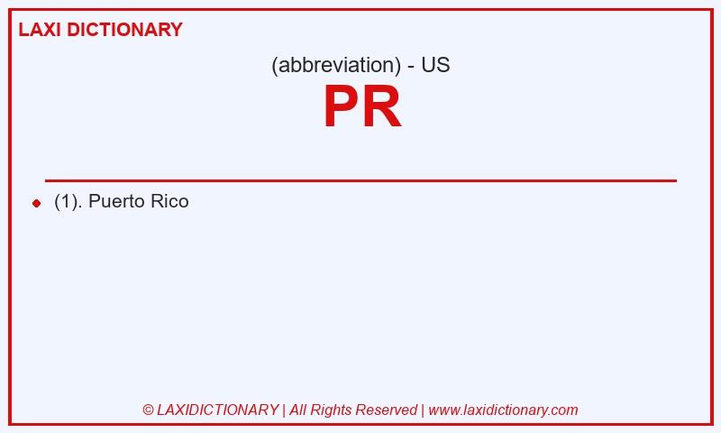 Definition PR in American English