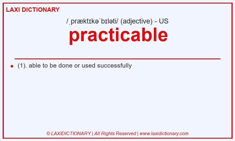 Definition practicable in American English