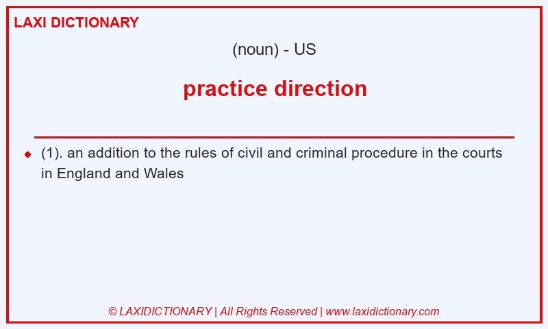 Definition practice direction in American English
