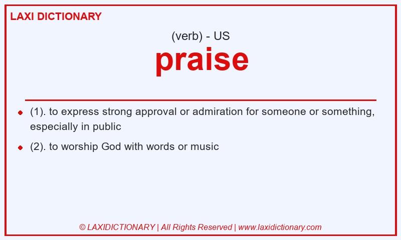 Definition praise in American English