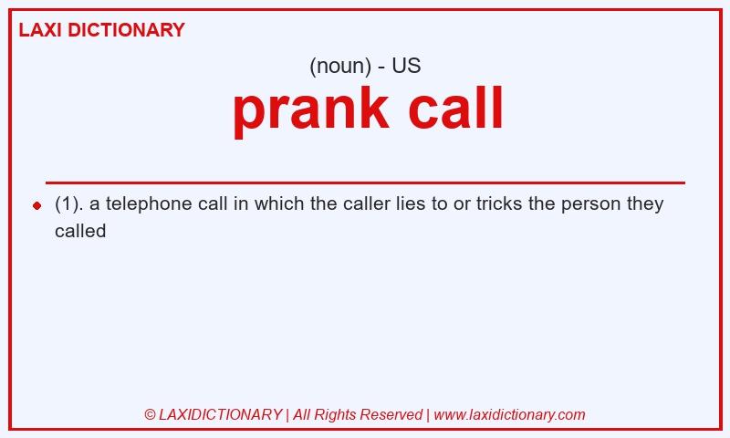 Definition prank call in American English