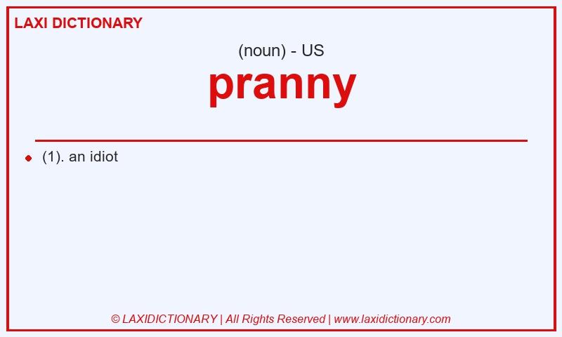 Definition pranny in American English