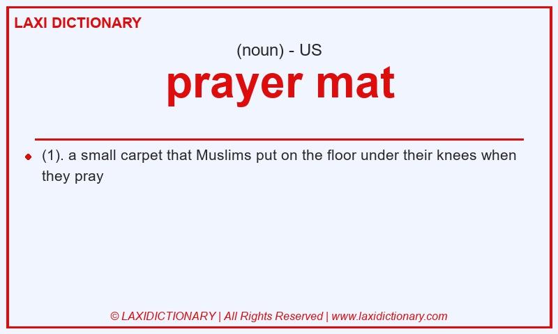 Definition prayer mat in American English